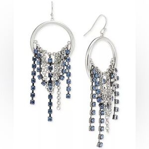 NWT Crystal Chain Fringe Drop Earrings